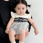【66-100cm】ロンパースorワンピース ベビー カラーバリチェック - 画像 (6)