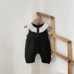 【66-90cm】ロンパース ベビー レース襟 ノースリープ - 画像 (4)