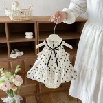 【66-90cm】ロンパース ベビー ドット ワンピース風 - 画像 (5)