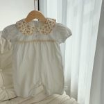 【66-100cm】半袖 ロンパース ベビー 花柄 丸襟 スウィート - 画像 (6)
