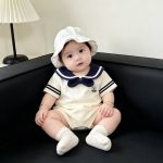 【66-90cm】ロンパース ベビー クマロゴ セーラー - 画像 (3)