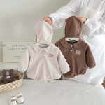 【66-90cm】ロンパース ベビー ワッフル クマロゴ - 画像 (2)