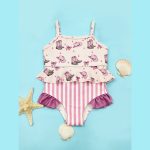 【90-140cm】水着 キャミソール ハット柄 セットアップ - 画像 (8)