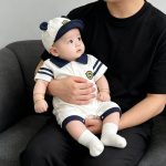 【66-90cm】半袖ロンパース ベビー セーラー風 - 画像 (3)