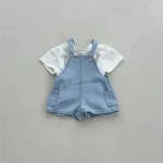 【73-100cm】サロペット ベビー ポケット付き デニム - 画像 (3)