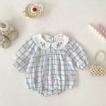 【66-90cm】ロンパース ベビー チューリップ チェック - 画像 (2)