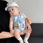 【66-90cm】ロンパース ベビー ストライプ ゾウー柄 - 画像 (10)