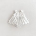 【66-90cm】ロンパース ベビー ビッグ蝶結び レース - 画像 (5)