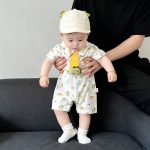 【66-90cm】ロンパース ベビー 恐竜 ネクタイ付き - 画像 (3)