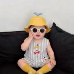 【66-100cm】ロンパース ベビーストライプ オールインワン - 画像 (4)