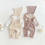 【66-100cm】ｔサロペット ベビー パステルカラー フリル - 画像 (2)