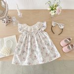 【66-130cm】ロンパースorワンピース ベビー 姉妹服 フラワー柄 - 画像 (14)