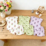 【80-130cm】ルームウェア 女の子 フラワープリント セットアップ - 画像 (5)