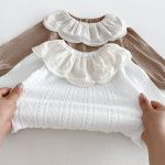 【73-100cm】セットアップ ベビー フリル襟 無地 - 画像 (9)