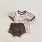 【73-100cm】セットアップ ベビー パフスリーブ 小花柄 - 画像 (9)