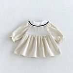 【73-110cm】ワンピース ベビー 折り襟 トレンド - 画像 (9)