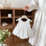【66-90cm】ロンパース ベビー ビッグ蝶結び レース - 画像 (6)