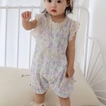 【66-90cm】ロンパース ベビー パープル フラワー - 画像 (7)