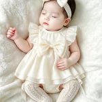 【59-90cm】ロンパース ベビー 蝶結び フリル - 画像 (6)