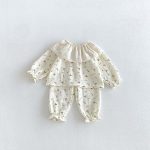 【73-100cm】セットアップ ベビー フリル襟 総柄 - 画像 (17)