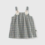 【100-110cm】ワンピース ベビー ウサギ チェック キャミソール - 画像 (2)