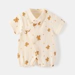 【59-90cm】ロンパース ベビー 柔らか 総柄 - 画像 (4)
