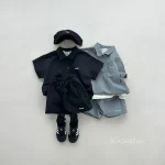 【73-120cm】セットアップ ベビー 韓国風 ポロデザイン