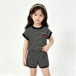 【90-130cm】セットアップ 女の子 チェリー ボーダー - 画像 (12)