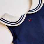 【80-140cm】水着 セーラー雰囲気 ノースリープ シンプル - 画像 (9)