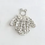 【66-90cm】ロンパース ベビー レース襟 小花柄 - 画像 (20)