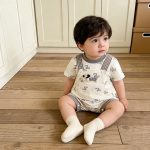 【73-100cm】セットアップ ベビー 可愛い ドッグ柄 サロペット＆シャツ - 画像 (6)