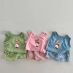 【73-110cm】セットアップ ベビー 熊 プリント - 画像 (2)