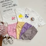 【66-90cm】Tシャツorショートパンツ ベビー フルーツロゴ 格子柄 - 画像 (7)