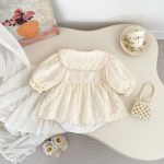 【66-90cm】ロンパース ベビー 花刺繡 プリンセス - 画像 (3)