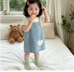 【73-120cm】ワンピース or シャツ ベビー ハート デニム - 画像 (8)