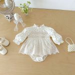 【66-90cm】ロンパース ベビー パフスリーブ 花柄 - 画像 (8)