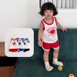 【80-130cm】セットアップ ベビー 英字 カジュアル