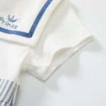 【66-90cm】ロンパース ベビー ブルー ストライプ セレモニー - 画像 (6)