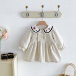 【73-110cm】ワンピース ベビー 折り襟 トレンド - 画像 (7)