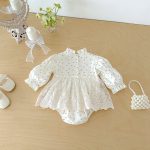 【66-90cm】ロンパース ベビー パフスリーブ 花柄 - 画像 (7)