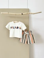 【66-90cm】セットアップ ベビー 英字 ストライプ - 画像 (9)