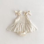 【73-90cm】ロンパース ベビー リボン 無地 - 画像 (10)