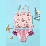 【90-140cm】水着 キャミソール ハット柄 セットアップ - 画像 (10)
