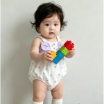 【66-90cm】ロンパース ベビー ドット キャミソール - 画像 (8)