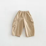 【80-130cm】パンツ ベビー ポケット付き ロング 無地 - 画像 (7)