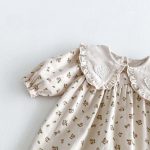 【66-90cm】オールインワン ベビー フラワー柄 折り襟 - 画像 (12)