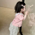 【73-100cm】パンツ ベビー ドットor小花柄 ゆったり - 画像 (6)