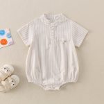 【66-90cm】ロンパースorオールインワン ベビー ストライプ シンプル - 画像 (4)