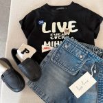 【90-150cm】半袖Tシャツ キッズ服 パッチワーク ロゴプリント - 画像 (5)