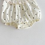 【66-90cm】ロンパース ベビー フリル ドット リボン付き - 画像 (14)